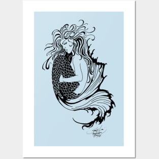 Black Tribal Mermaid Posters and Art